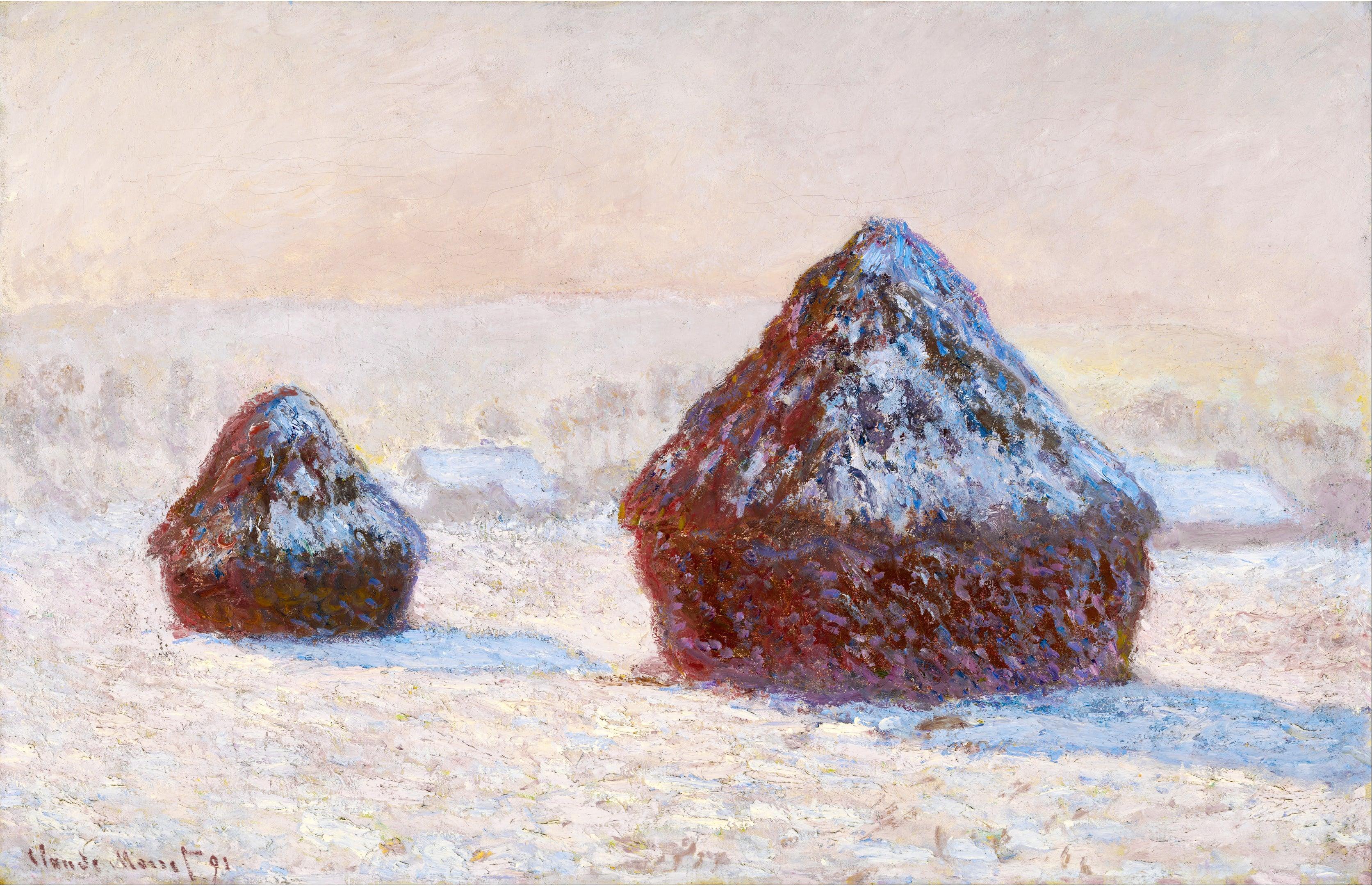 Trigo en la nieve, Monet