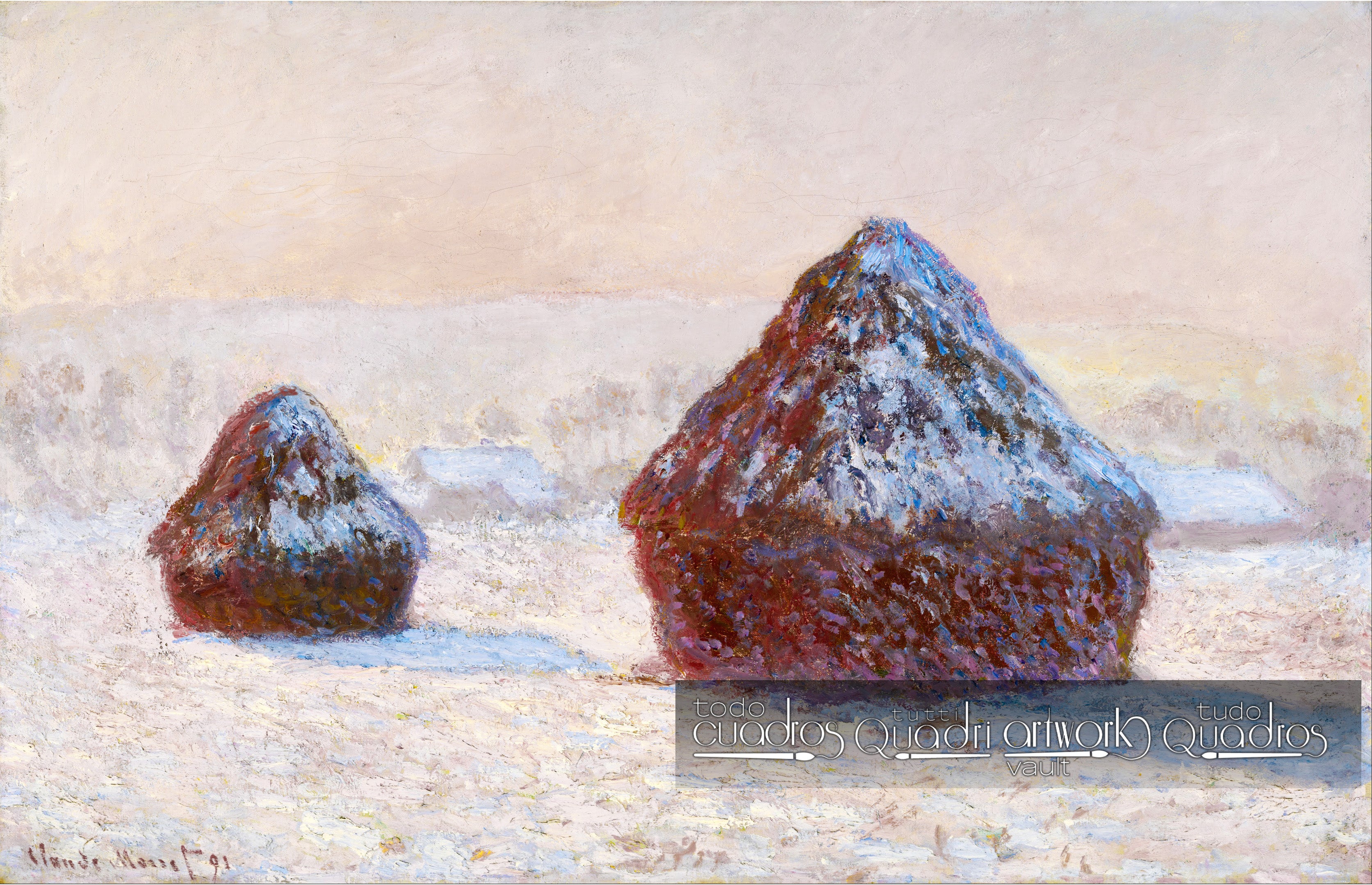 Trigo en la nieve, Monet