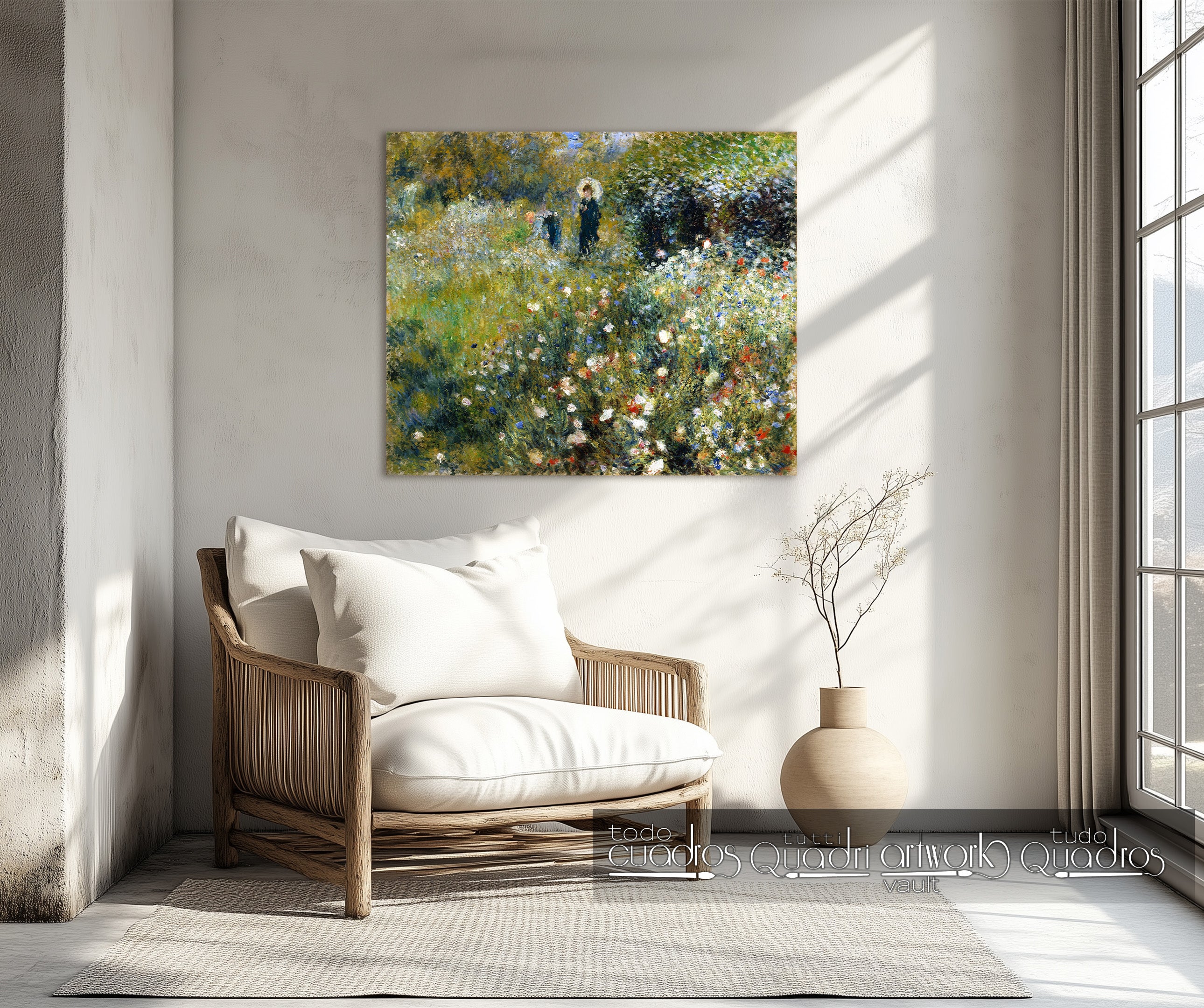 Mujer con sombrilla en un jardín, Renoir
