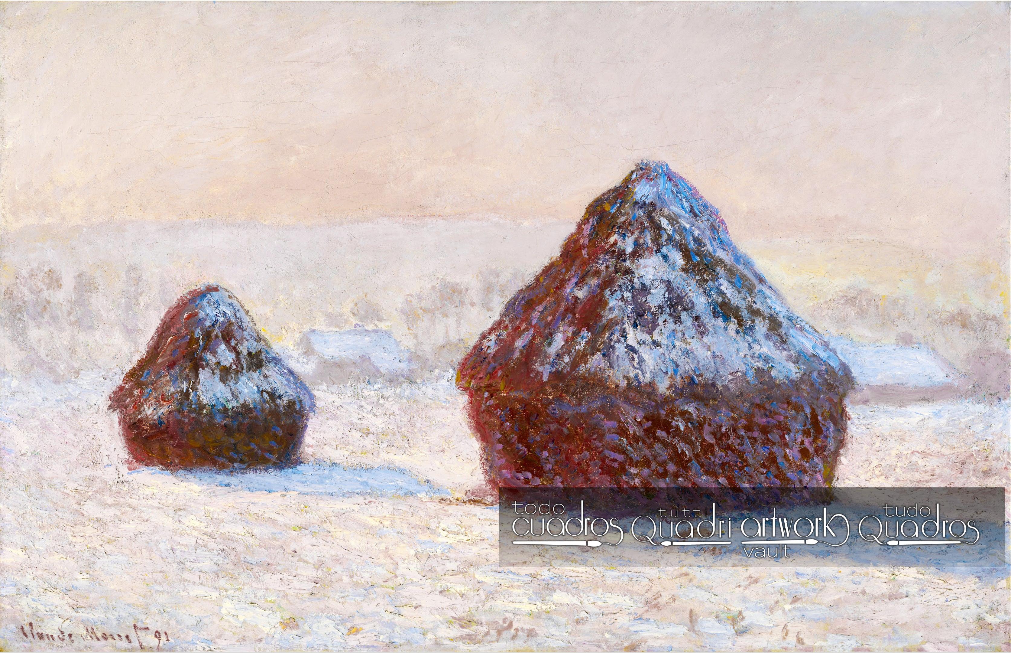 Trigo en la nieve, Monet