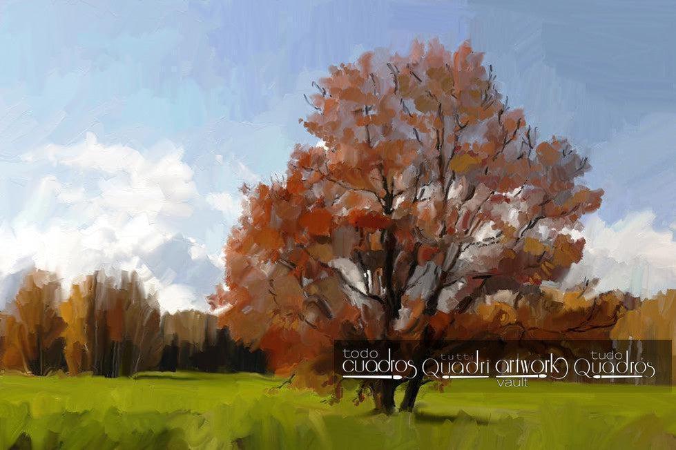 Sfumato árbol - Paisaje al óleo