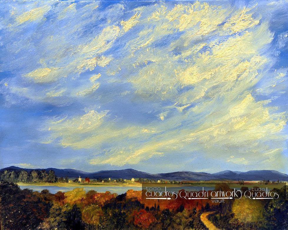 Puesta de sol - Paisaje al óleo