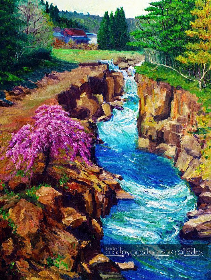 La quebrada - Paisaje al óleo