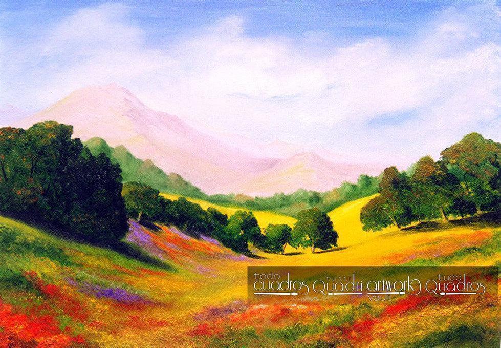El valle - Paisaje al óleo