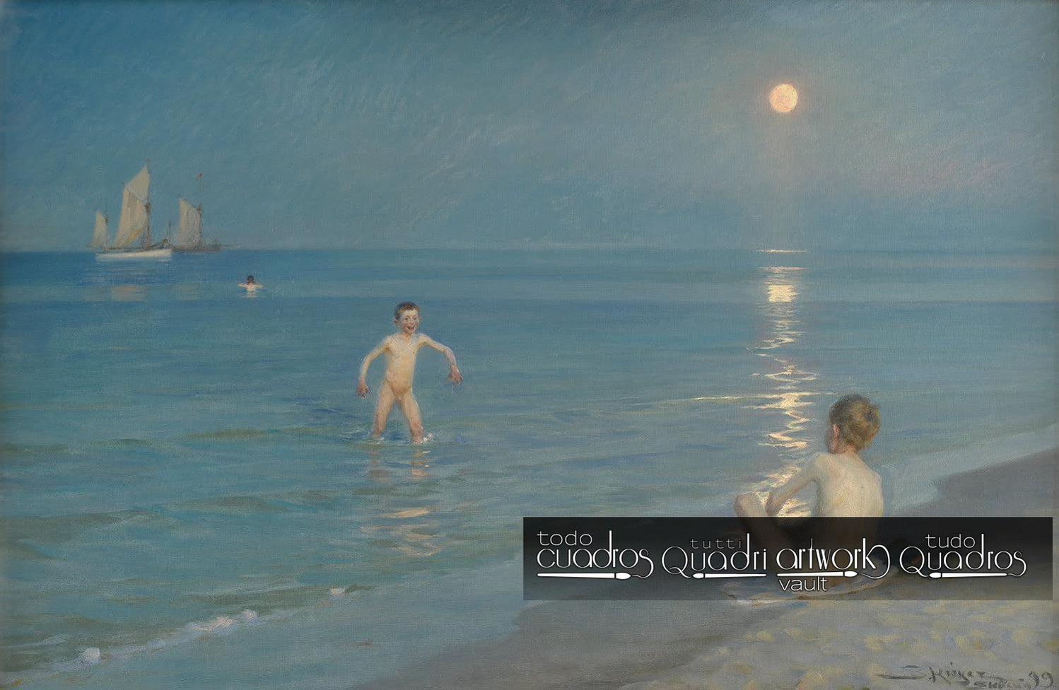 Niños bañándose en Skagen, Krøyer