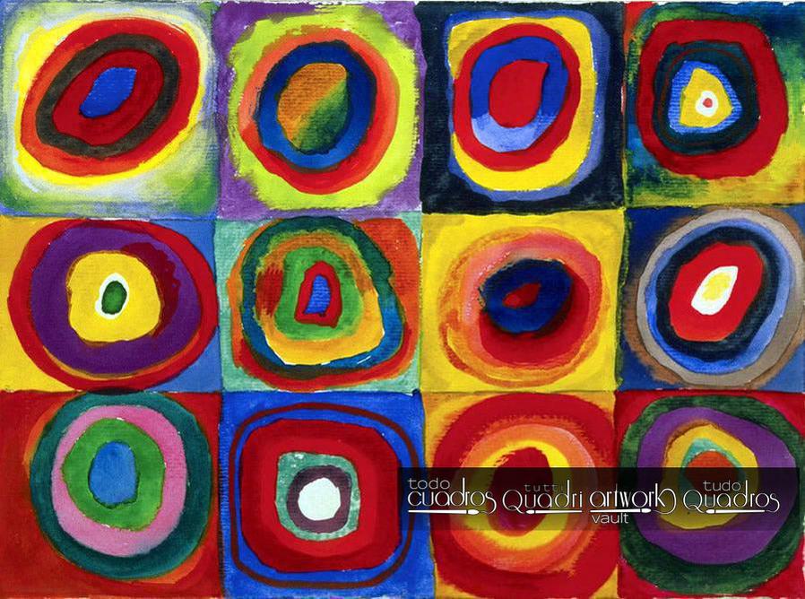 Estudio de color con cuadrados, Kandinsky