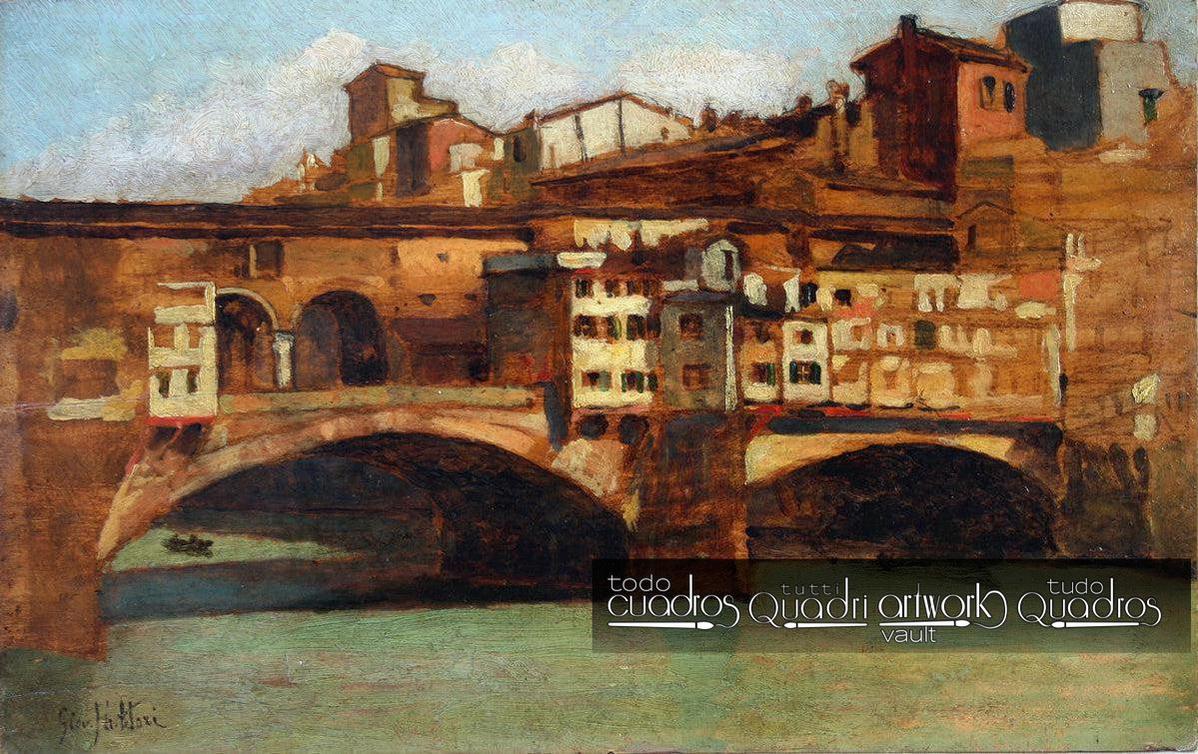 El puente Vecchio en Florencia, <span class="nobr">G. Fattori</span>