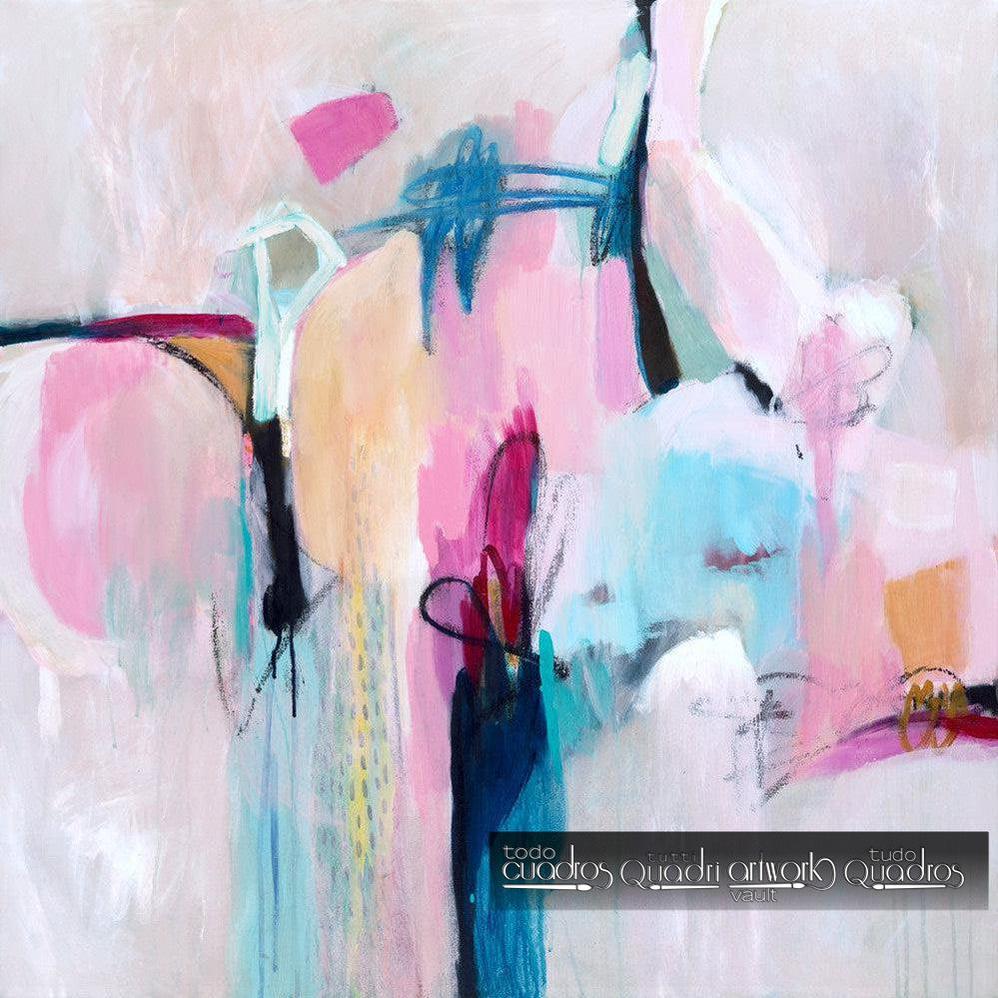 Mancha rosa y celeste, Abstracto