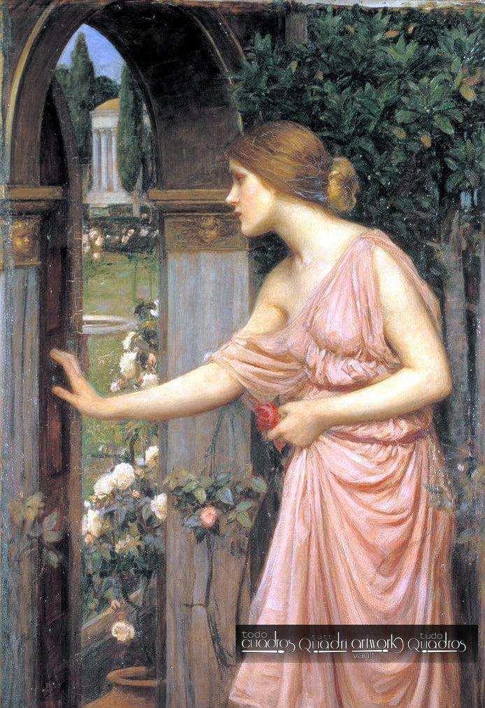 Psique abriendo la puerta al jardín de Cupido, J. W. Waterhouse