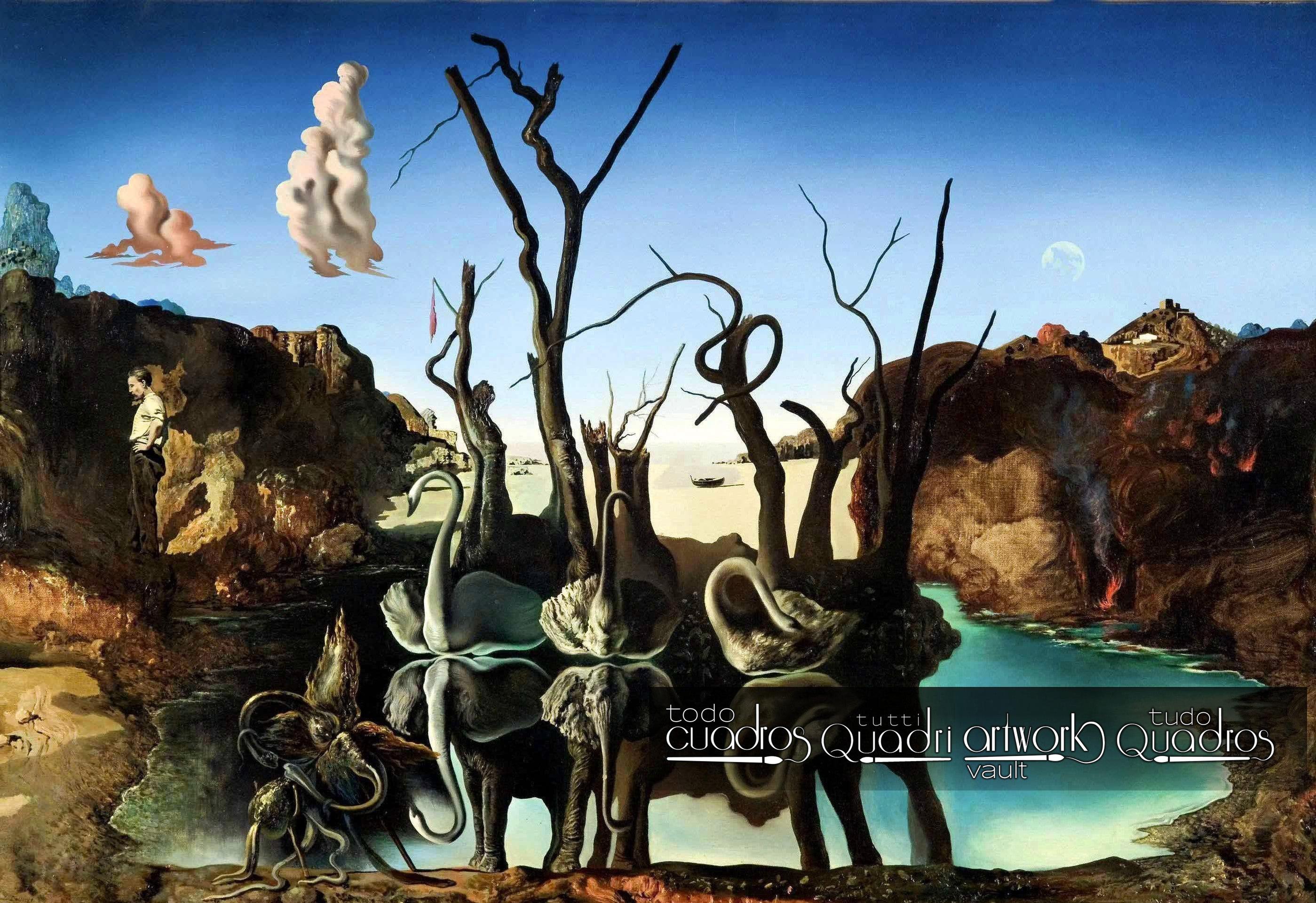 Cisnes que se reflejan como elefantes, Dalí